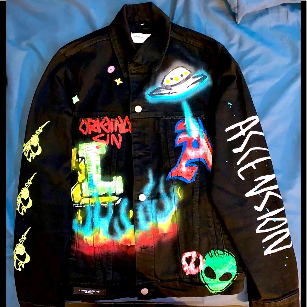 ❗️RARE❗️Lifted Anchors Heaven At Night Graffiti Jacket